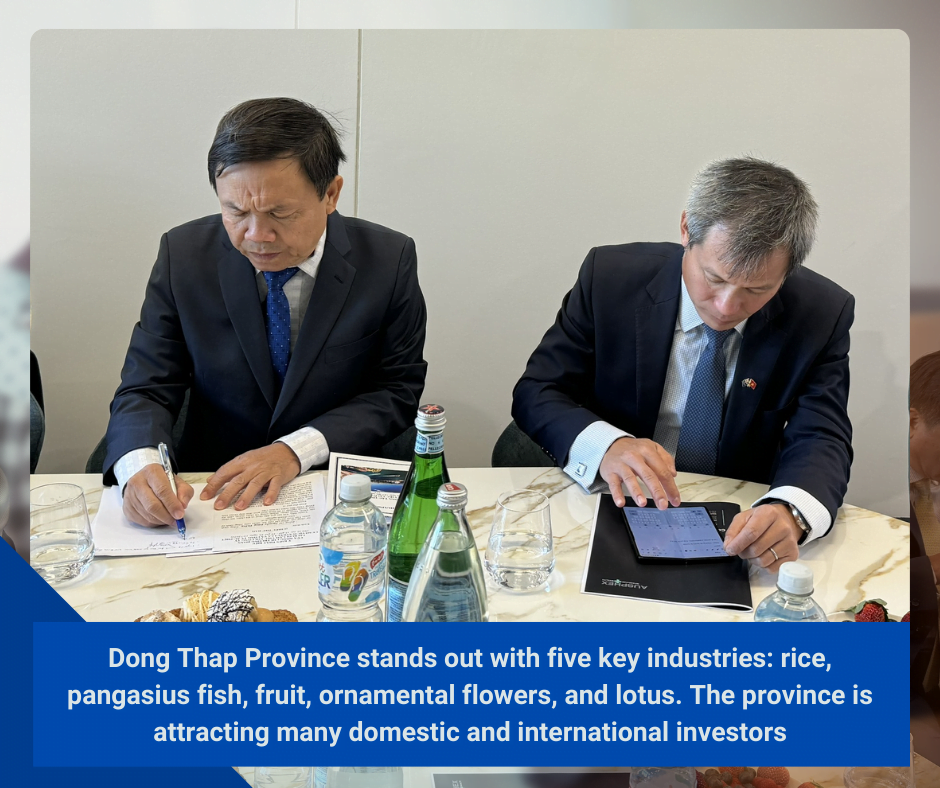 Dong Thap Province stands out with five key industries: rice, tra fish, fruits, ornamental flowers, and lotus. The province is currently attracting numerous domestic and international investors